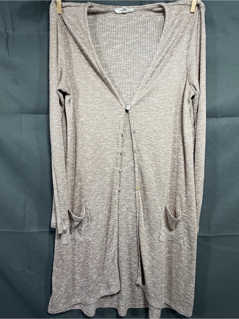 Maurices Cardigan Sweater XS Longline Button Front Ribbed Knit Pockets Boho